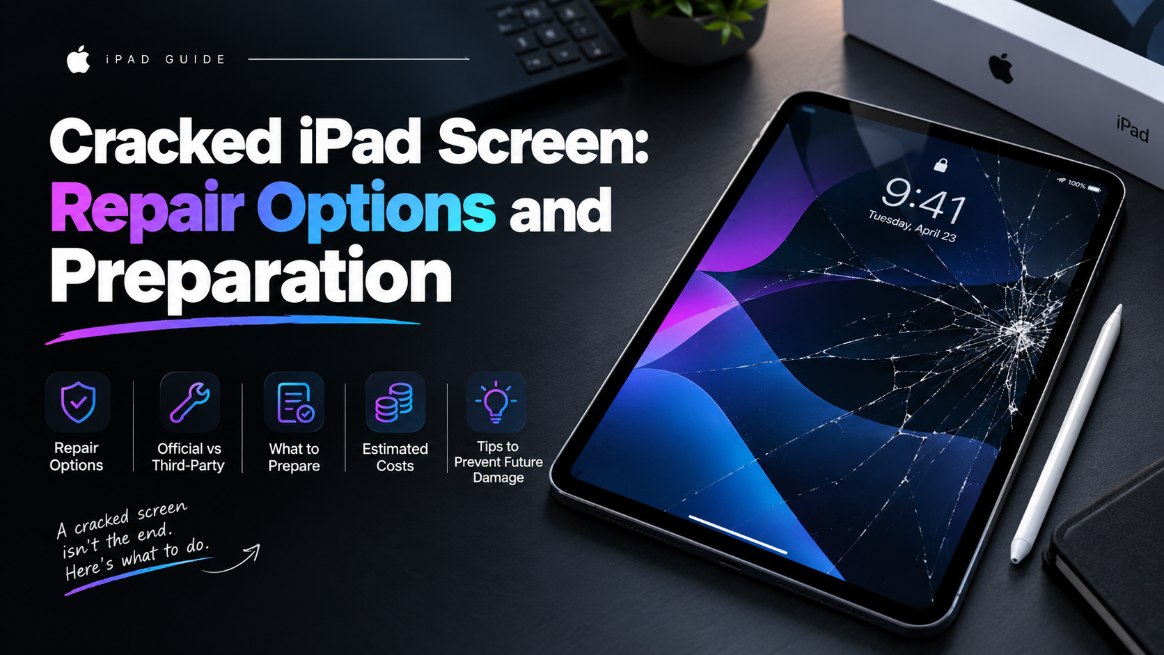 Cracked iPad screen repair options and preparation guide